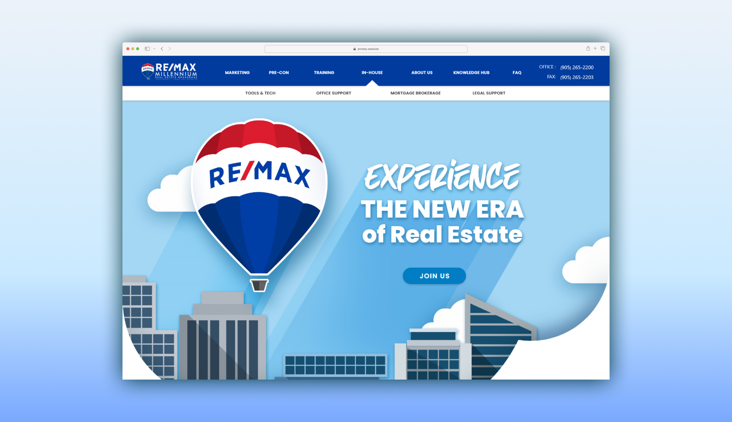 mockup of finished website